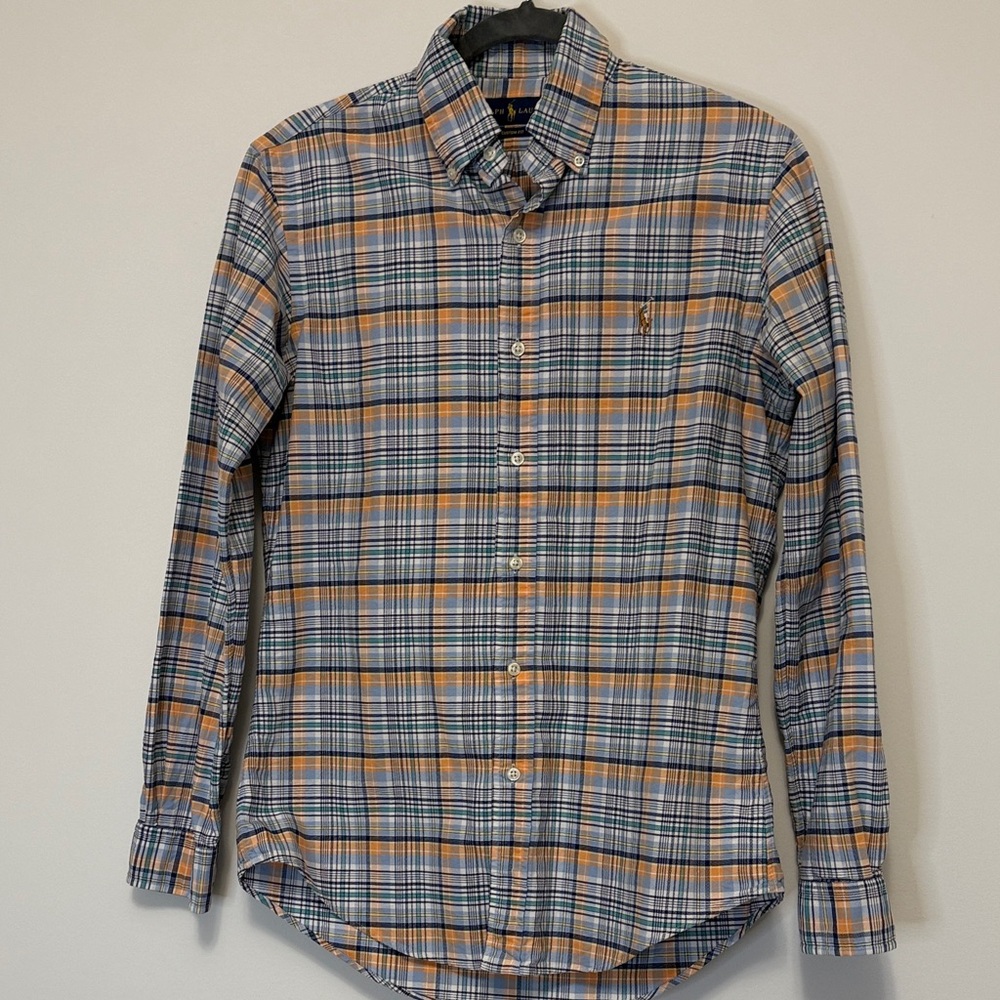 Ralph Lauren Blue and Orange Plaid Shirt